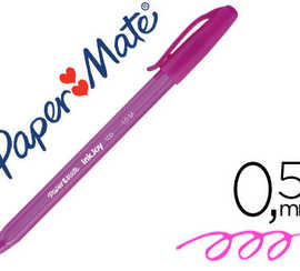 stylo-bille-paper-mate-inkjoy-100-acriture-moyenne-0-5mm-ultra-douce-corps-triangulaire-rasiste-bavures-coloris-magenta