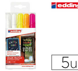 marqueur-edding-craie-liquide-e4095-fen-tre-ardoise-verre-pointe-ogive-2-3mm-assortis-fluor-pochette-5-unitas