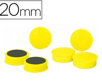 aimant-rond-20mm-coloris-jaune-blister-6-unit-s