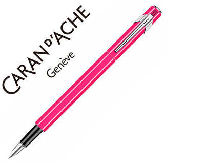 stylo-plume-caran-d-ache-840-pop-line-plume-moyenne-corps-aluminium-coloris-fuchsia-fluo-avec-tui