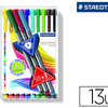 STYLO-FEUTRE STAEDTLER TRIPLUS FINELINER LARGEUR TRAIT 0.3MM TRIANGULAIRE COULEURS ASSORTIES BOÎTE 13 UNITÉS 3 OFFERTS