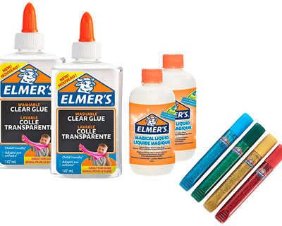 kit-starter-elmers-fabrication-slime-colora-2-flacons-et-4-pots-de-paillettes-4-kits