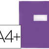 PROTÈGE-CAHIER ELBA STRONG LINE PVC CRISTAL 15/100E RABATS PORTE-ÉTIQUETTE ET ÉTIQUETTE 240X320MM VIOLET OPAQUE