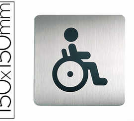 plaque-pictogramme-durable-wc-handicapas-carra-grand-format-acier-brossa-inoxydable-pastille-adhasive-au-dos-150x150mm