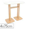 TABLE DE RAUNION DEBOUT PAPERF LOW 114X75CM COLORIS PIED SAPIN PLATEAU BLANC TABLE DE RAUNION DEBOUT PAPERF LOW 114X75CM COLORIS PIED SAPIN PLATEAU BLANC