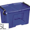 BOÎTE RANGEMENT CEP POLYPROPYLÈNE COUVERCLE CLIPSÉ 22.4X30.5X18.2CM OUVERTURE 2 CÔTÉS EMPILABLE BLEU ÉLECTRIQUE 6L