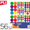 GOMMETTE MAXI APLI AGIPA RONDE COLORIS ASSORTIS 256 UNITAS