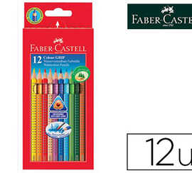 crayon-couleur-faber-castell-grip-triangulaire-aquarellableergonomique-grip-antiderapant-mine-fine-bo-te-m-tal-12u