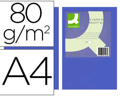 papier-couleur-q-connect-multi-fonction-a4-80g-m2-unicolore-bleu-intense-ramette-500-feuilles