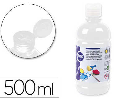 gouache-scolaire-liderpapel-liquide-lavable-fermeture-s-curit-brillante-coloris-blanc-flacon-500ml