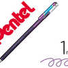 ROLLER GEL PENTEL HYBRID DUAL METALLIC POINTE BILLE 1MM EFFETS COULEUR SELON ANGLE ENCRE COLORIS VIOLET/BLEU MATALLIQUE